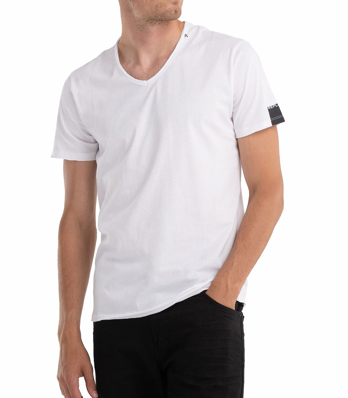 ベーシックジャージーVネックTEE 詳細画像 ホワイト 3